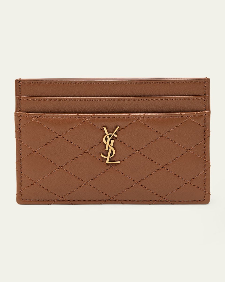 Gaby YSL Card Case in Quilted Leather